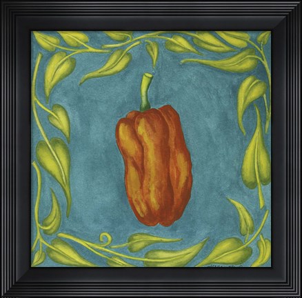 Framed Peppers Orange Square Print
