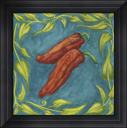 Framed Peppers Red Square Print