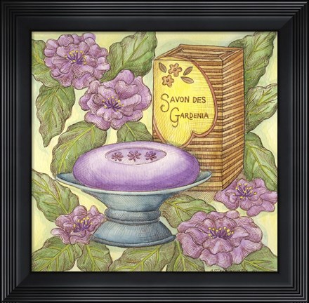 Framed Savons Des Gardenia Print