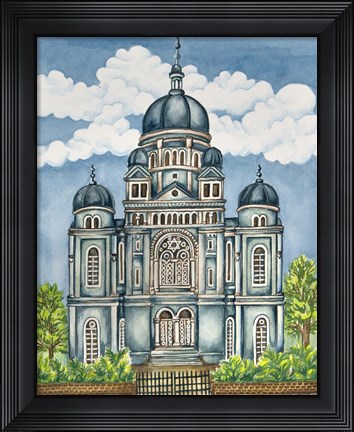 Framed Synagogue Lodz Exterior Print