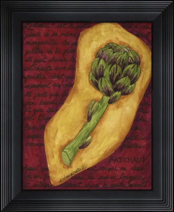 Framed Veggies On Red L Artichaut Print