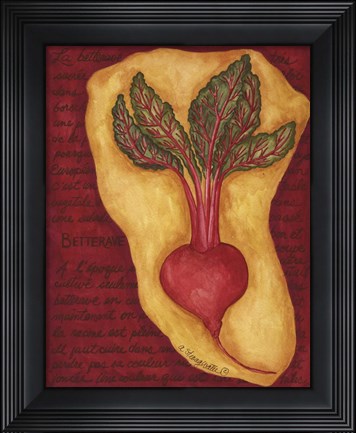 Framed Veggies On Red L Betterave Print
