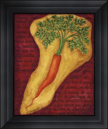 Framed Veggies On Red L Carotte Print