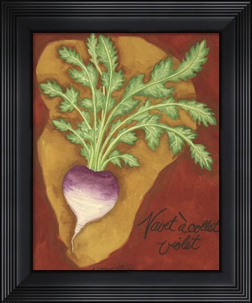 Framed Veggies On Red L Navet Print