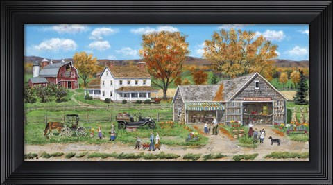 Framed Apple Tree Farm Stand Print
