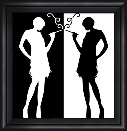 Framed Black and White Flappers 1 Print