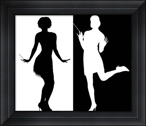 Framed Black and White Flappers 2 Print