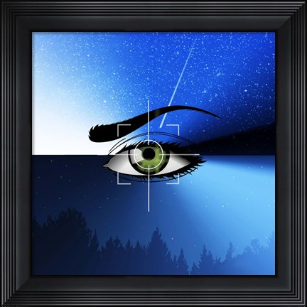 Framed Eye in the Sky Print