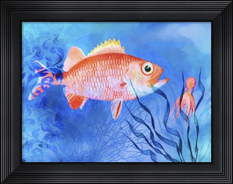 Framed Red Fish Sea Life Print