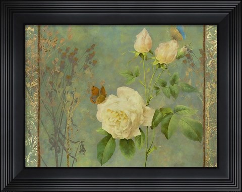 Framed Yellow Rose Painted Print
