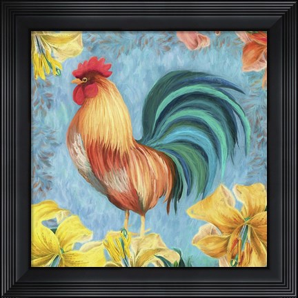 Framed Rooster III Print