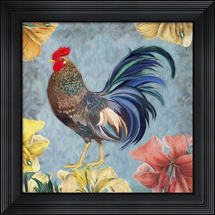 Framed Rooster IV Print