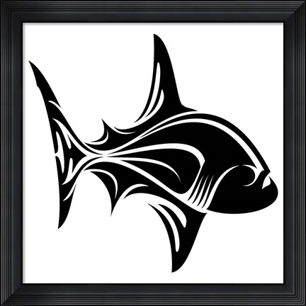 Framed Piranha Shark Print