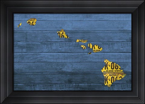 Framed New Hawaii Map Print