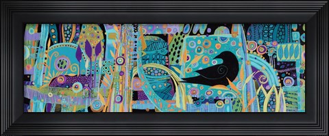 Framed Black Bird Fantasy Print