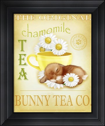 Framed Chamomile Tea Bunny Print