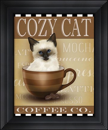 Framed Coffee Cat Print