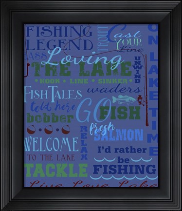 Framed Fishing Type Throw Print