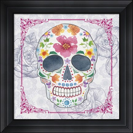Framed Deco Skull Print