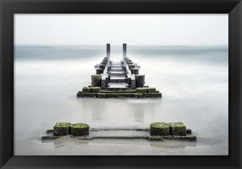 Framed Fog On Pier 3 Print