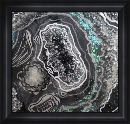 Framed Tourmaline Black and Silver Print