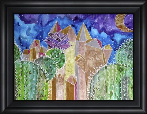 Framed Golden Healer Cactus Quartz Print