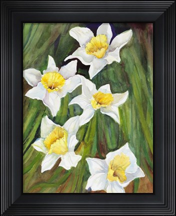 Framed Daffodils with Nodding Heads Print