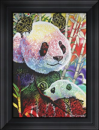 Framed Rainbow Panda Print