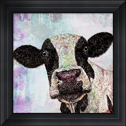 Framed Cow Color Print