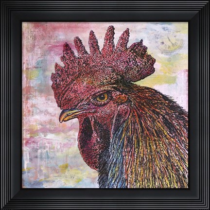 Framed Rooster Color Print