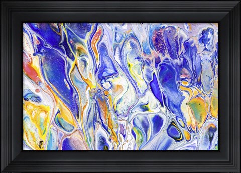 Framed Fluid Acrylic Colorful Night Dreams 4 Print