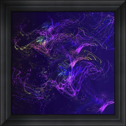 Framed Galaxies Magenta Lights on Purple Print