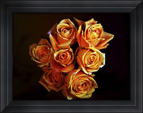Framed Bouquet Of Yellow Roses Print