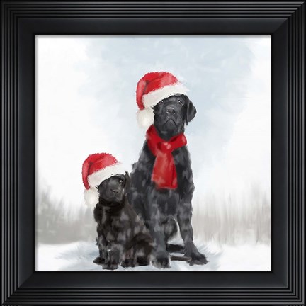 Framed Christmas Dogs Print