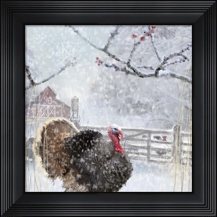 Framed Christmas Turkey Print