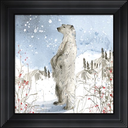 Framed Standing Polar Bear Print