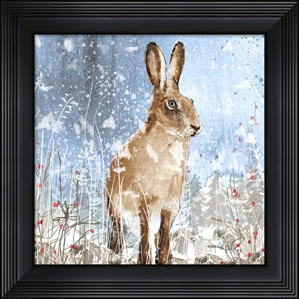 Framed Winter Hare Print