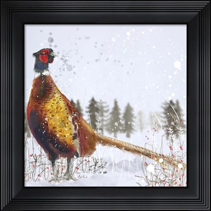 Framed Christmas Pheasant Print