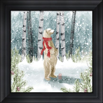 Framed Snow Polar Bear Print
