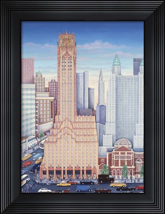 Framed GE Building NYC Print