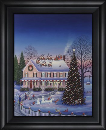 Framed Santas Coming A Print