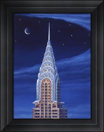 Framed Chrysler Rooftop Print