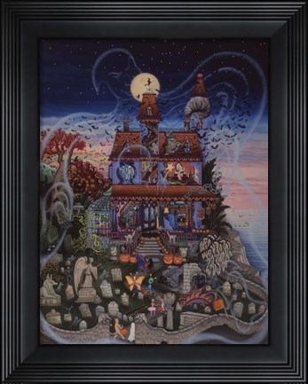 Framed Haunted House Print