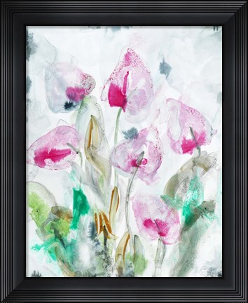 Framed Gold leaf Cyclamen 1 Print