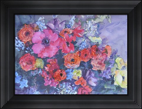 Framed Magenta Garden Print