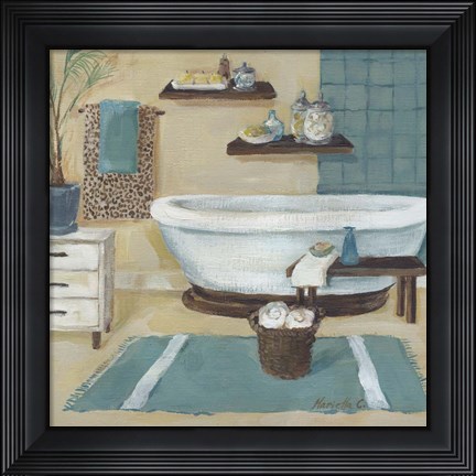 Framed Cheetah Pattern Bath I Print