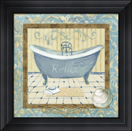 Framed Turquoise Tub I Print