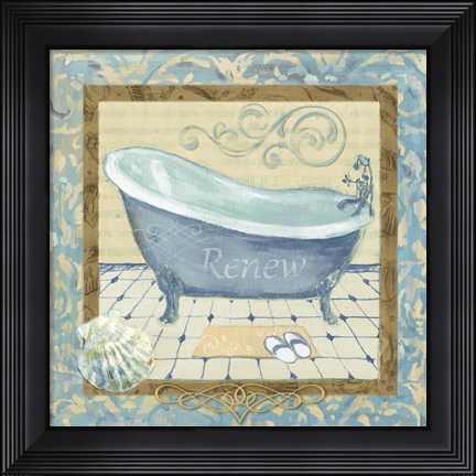 Framed Turquoise Tub II Print