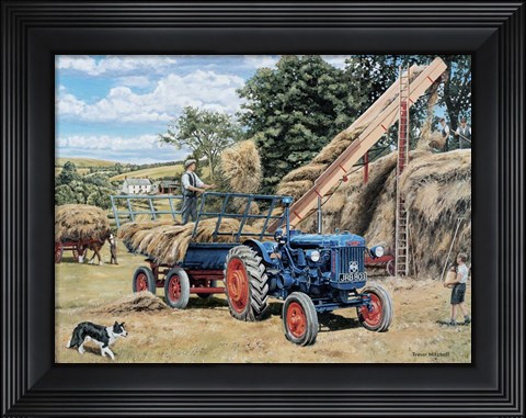 Framed Building A Hayrick Print