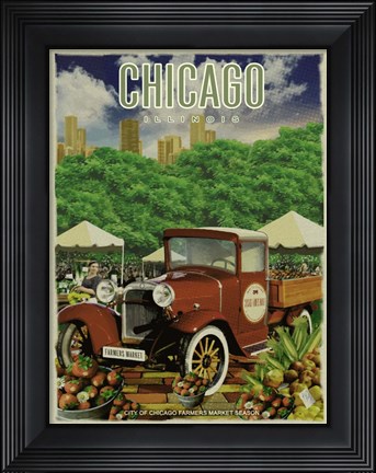 Framed Chicago Farmers Market Print